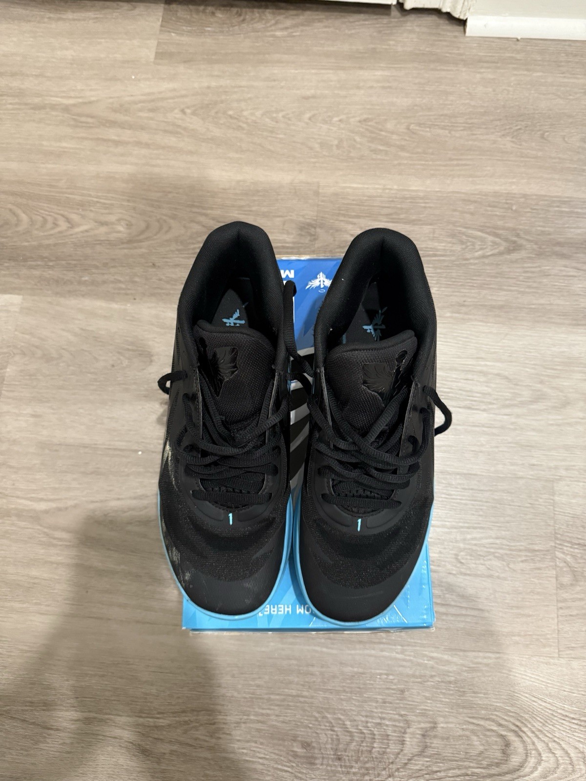 PUMA MB.02 Phenom Men’s Low Top Lace-Up Sneakers Black/Blue Mesh 377644-01