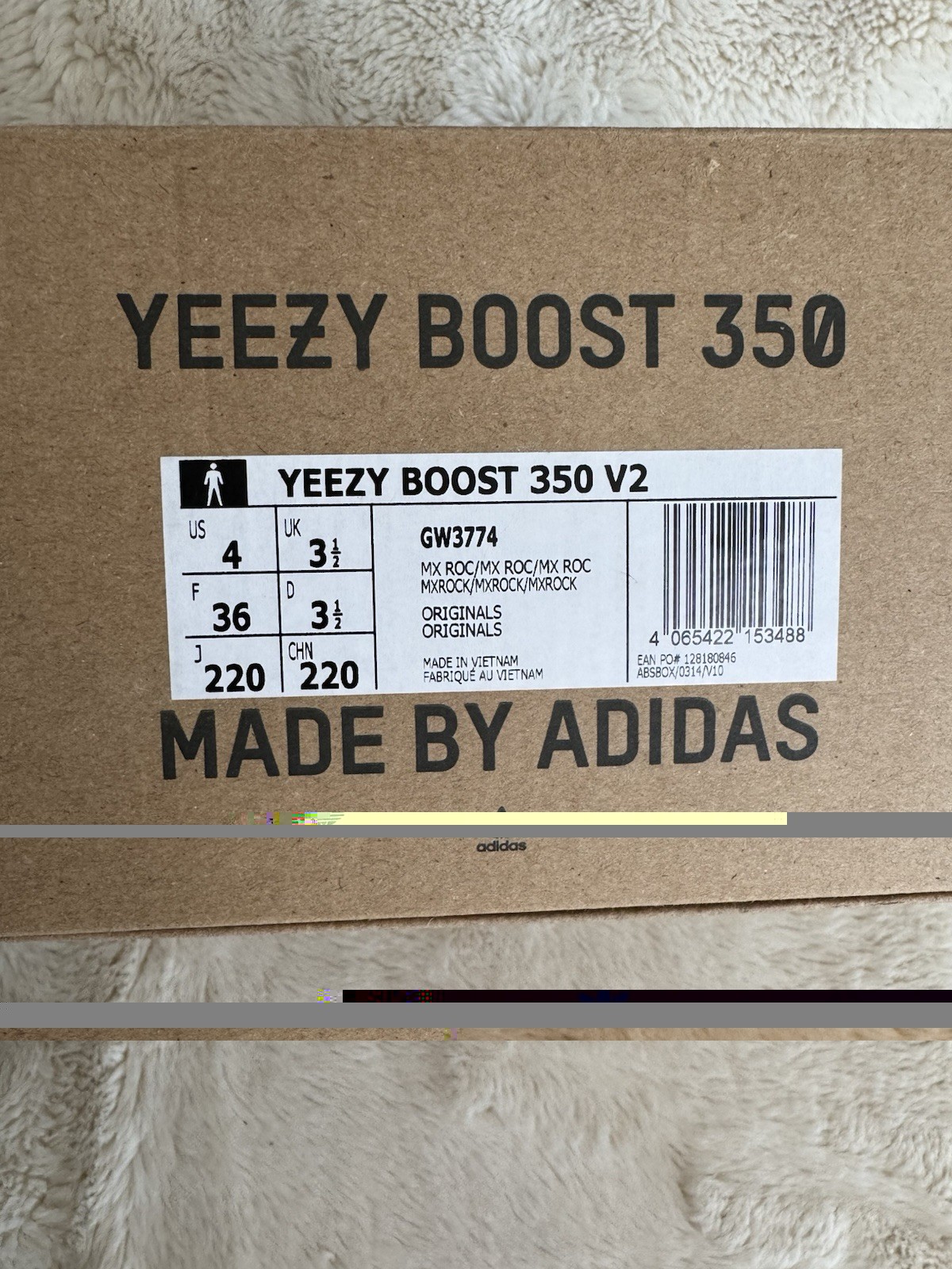 adidas Yeezy Boost 350 V2 MX Rock Black Brown Gray Low Top Sneakers GW3774