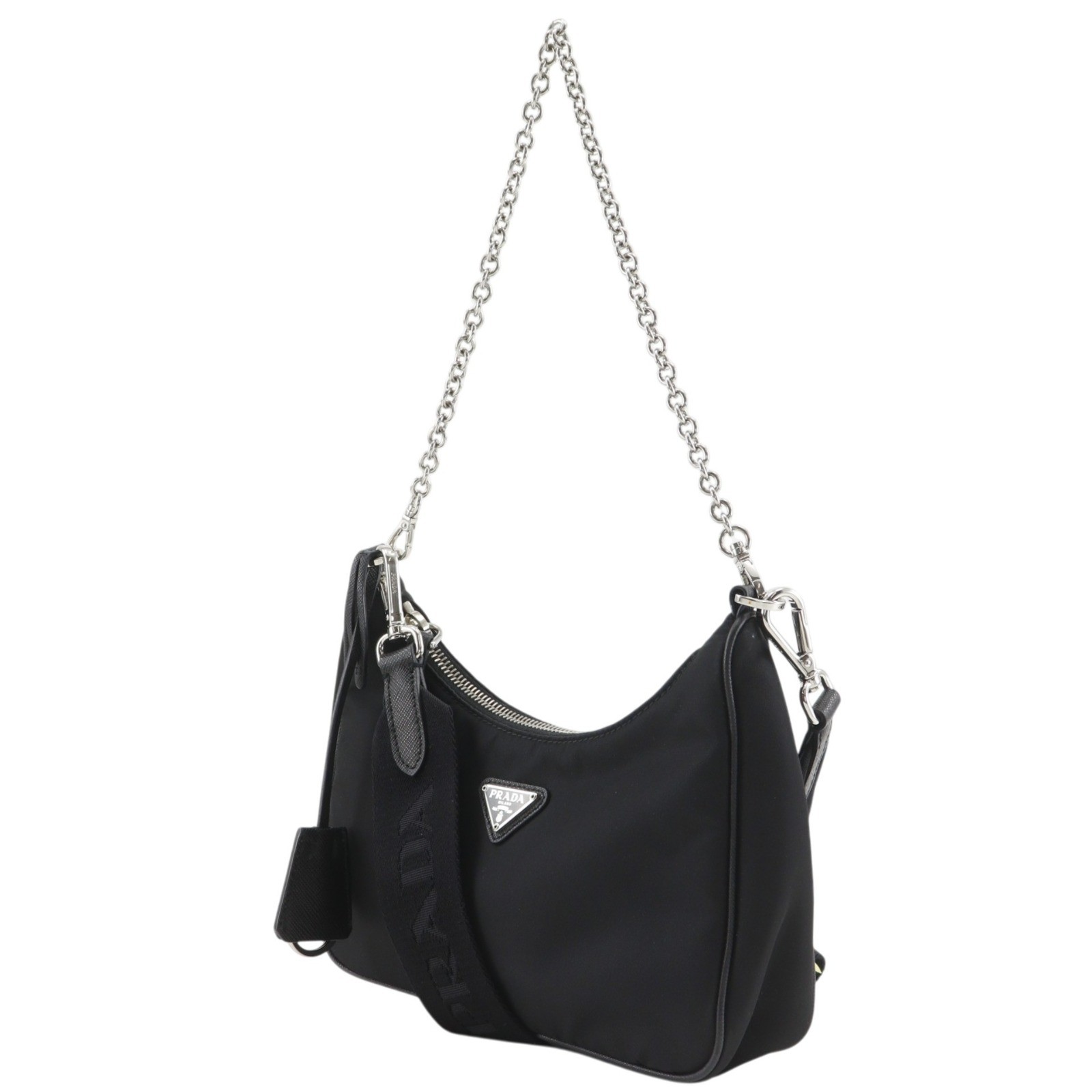 PRADA Re-edition 2005 Re-nylon Shoulder Bag 1BH204 NERO black Nylon/Safian…