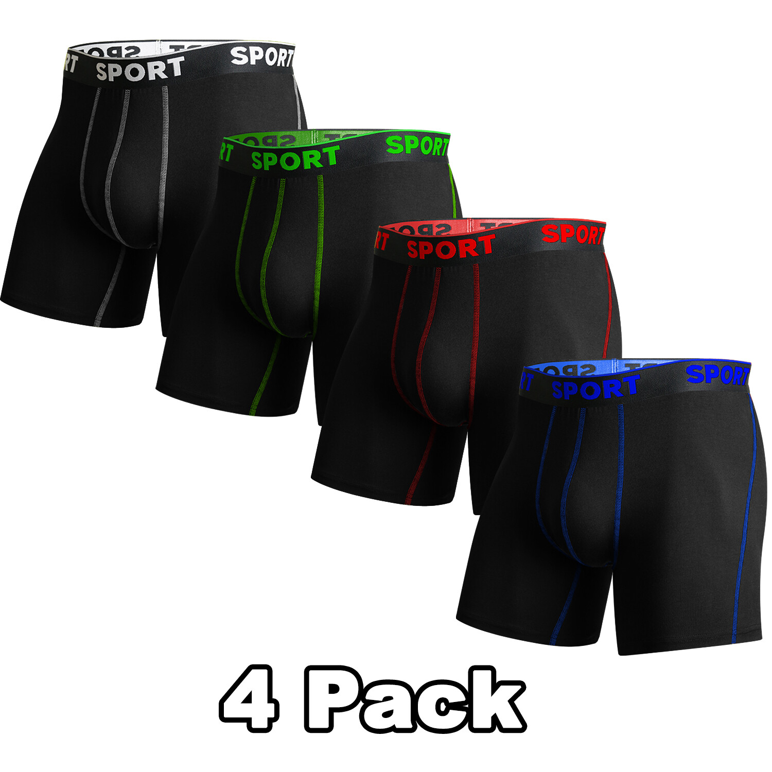 4/8 Pack Men Bamboo Underwear Boxer Briefs Soft Trunks Jocks Underpants Shorts