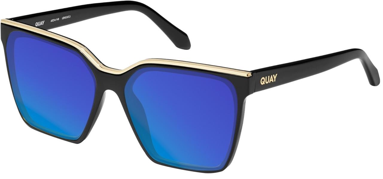 QUAY Level Up Womens Square Polarized Sunglasses Matte Black 60mm 4 LENS OPTIONS
