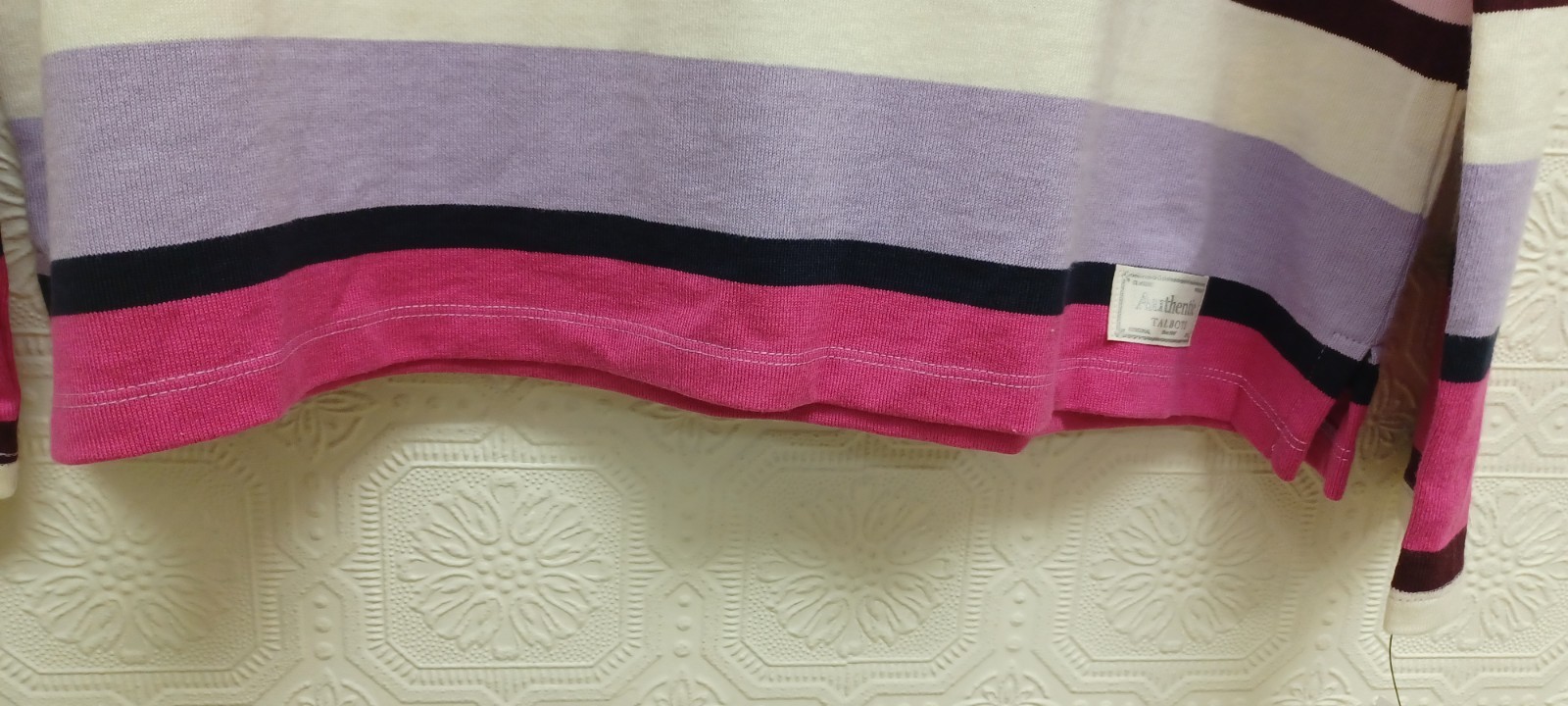 NWT Talbots 100% Cotton Pink & Purple Knit Long Sleeve Blouse Size Extra Large