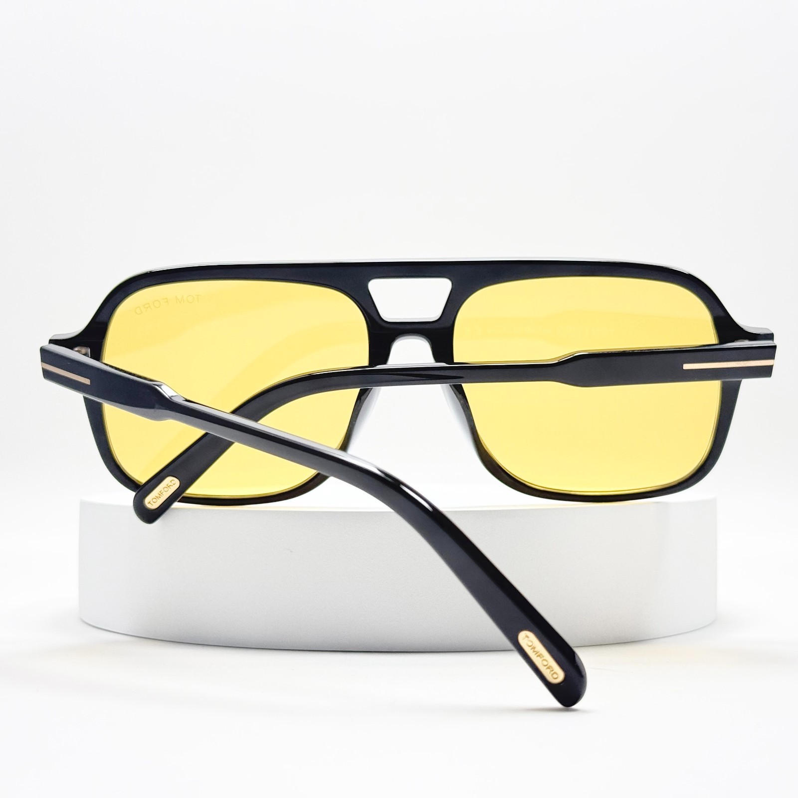 Tom Ford TF884 Falconer Sunglasses Black Frame Yellow Lens 60mm Unisex