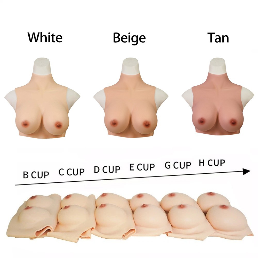 B-H Cup Silicone Breastplate Breast Forms Realistic Fake Boobs For Crossdresser