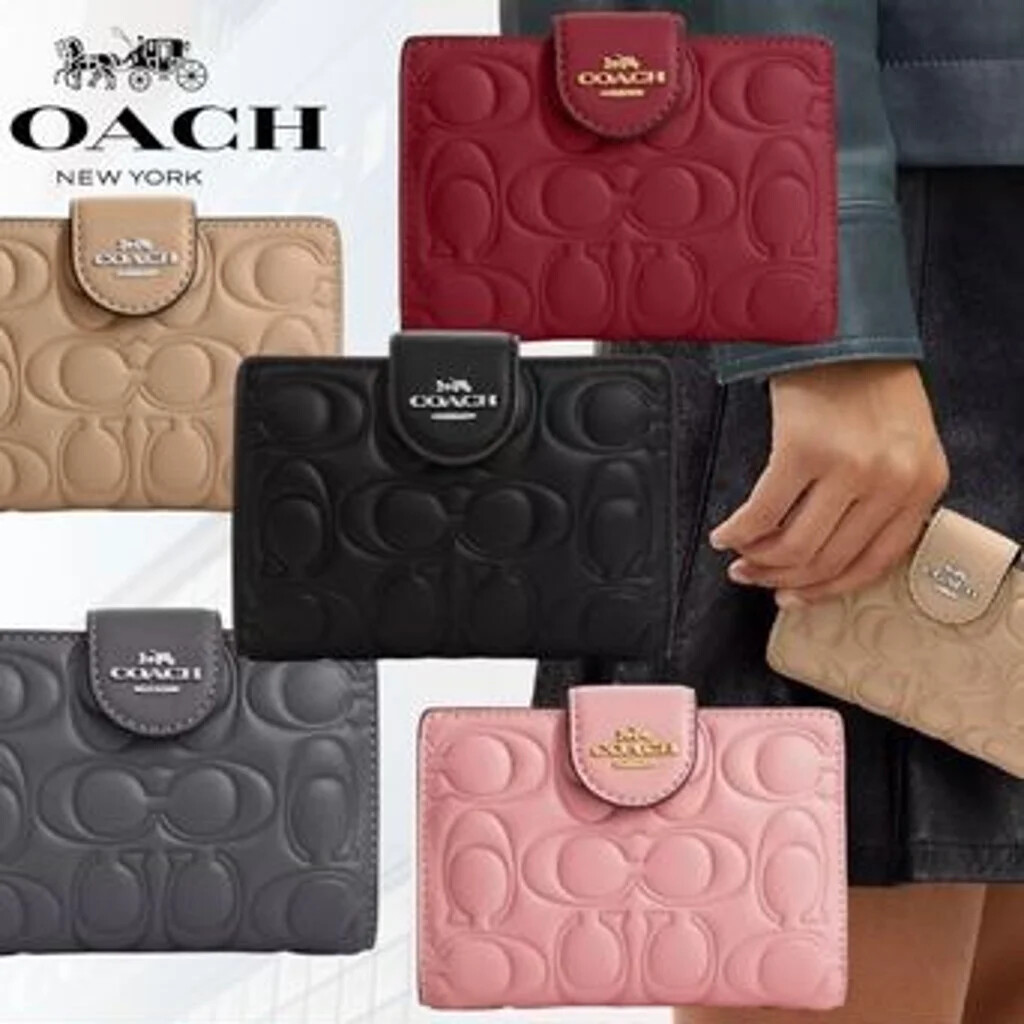 NWT Coach Medium Corner Zip Wallet With Signature CM241