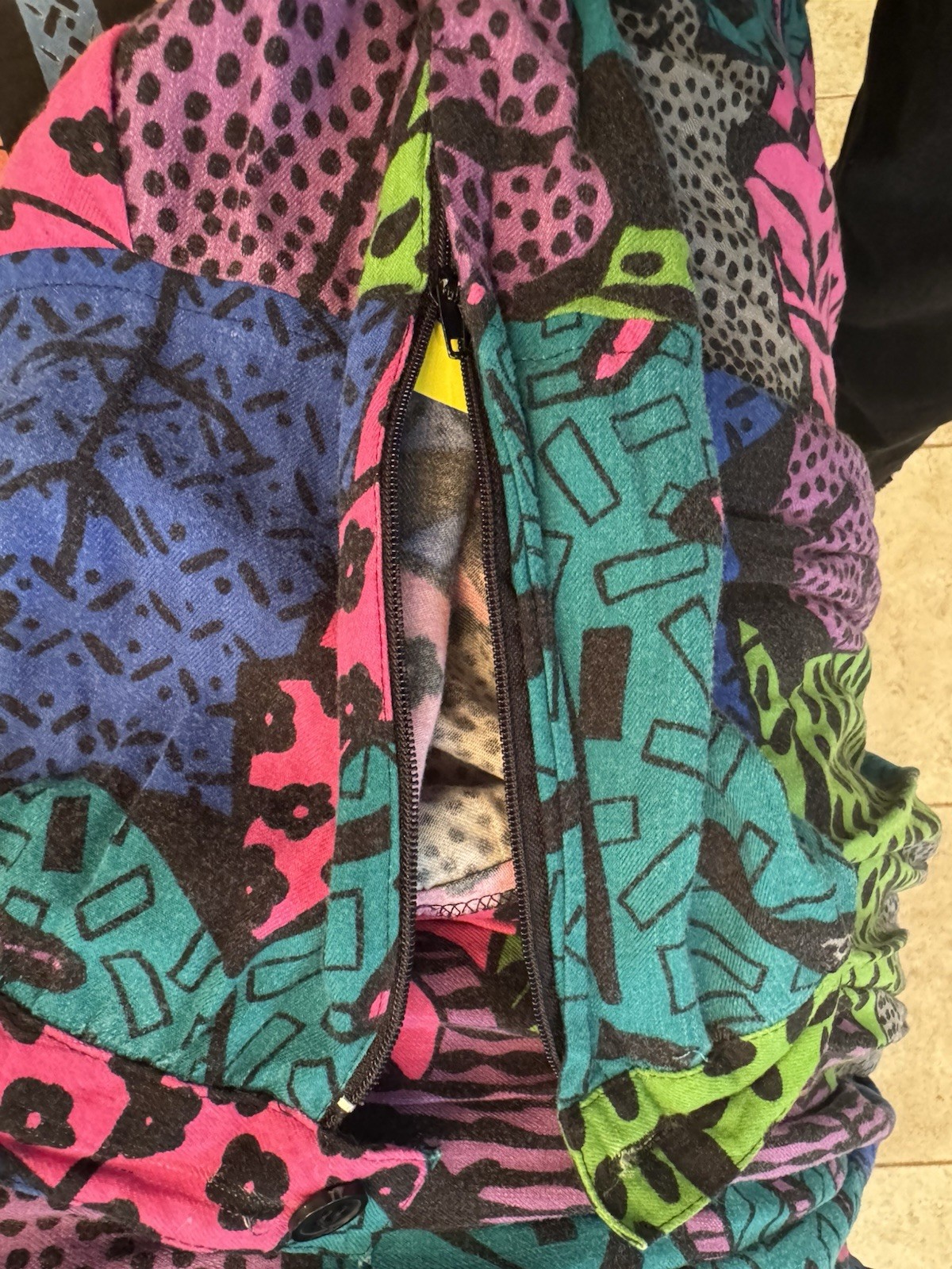 VTG 1980s Multicolor Midi Skirt All Over Abstract Design Teacher Dark Academia