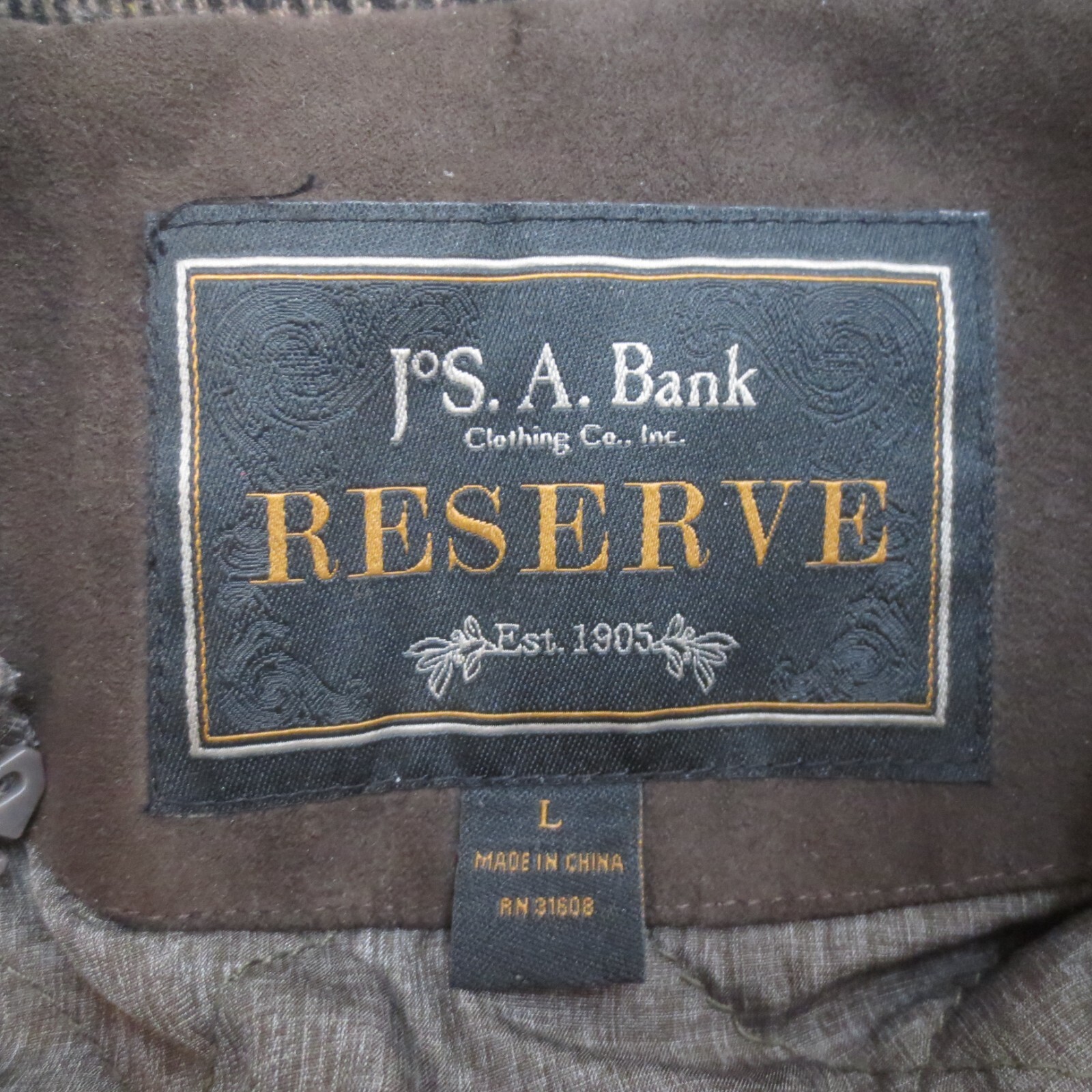Jos A Bank Reserve Overcoat Mens Large L Brown Tweed Wool Blend Removable Liner