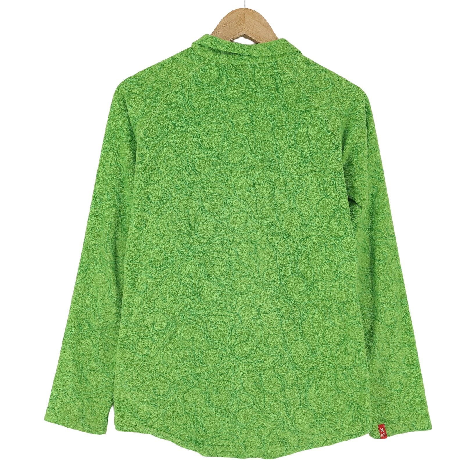 Kari Traa Fleece Jacket Green Geo Microfleece Zip Up Outdoor Women Ko1 Size XS