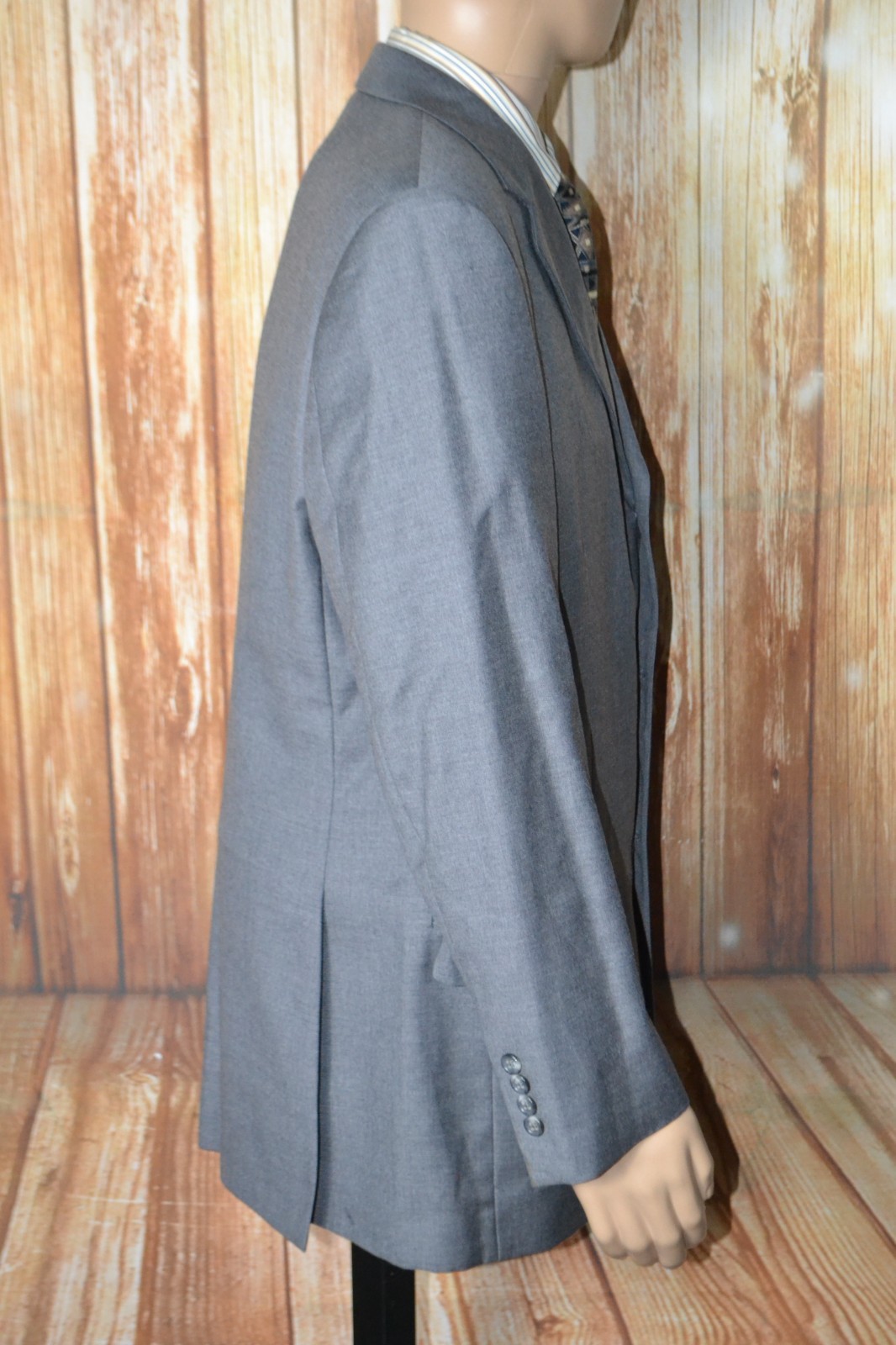 Pronto Uomo Men Angelico Super 100s Gray 3 Button Suit Sz 42R Wst 36×30