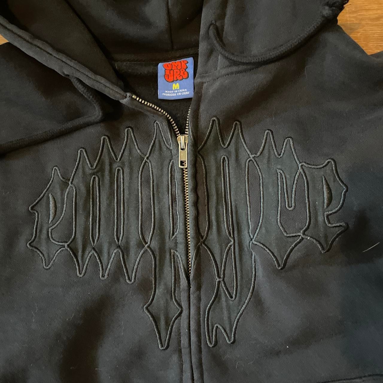 new without tag black Empyre double zip up M hoodie with embroidered empyrelogo