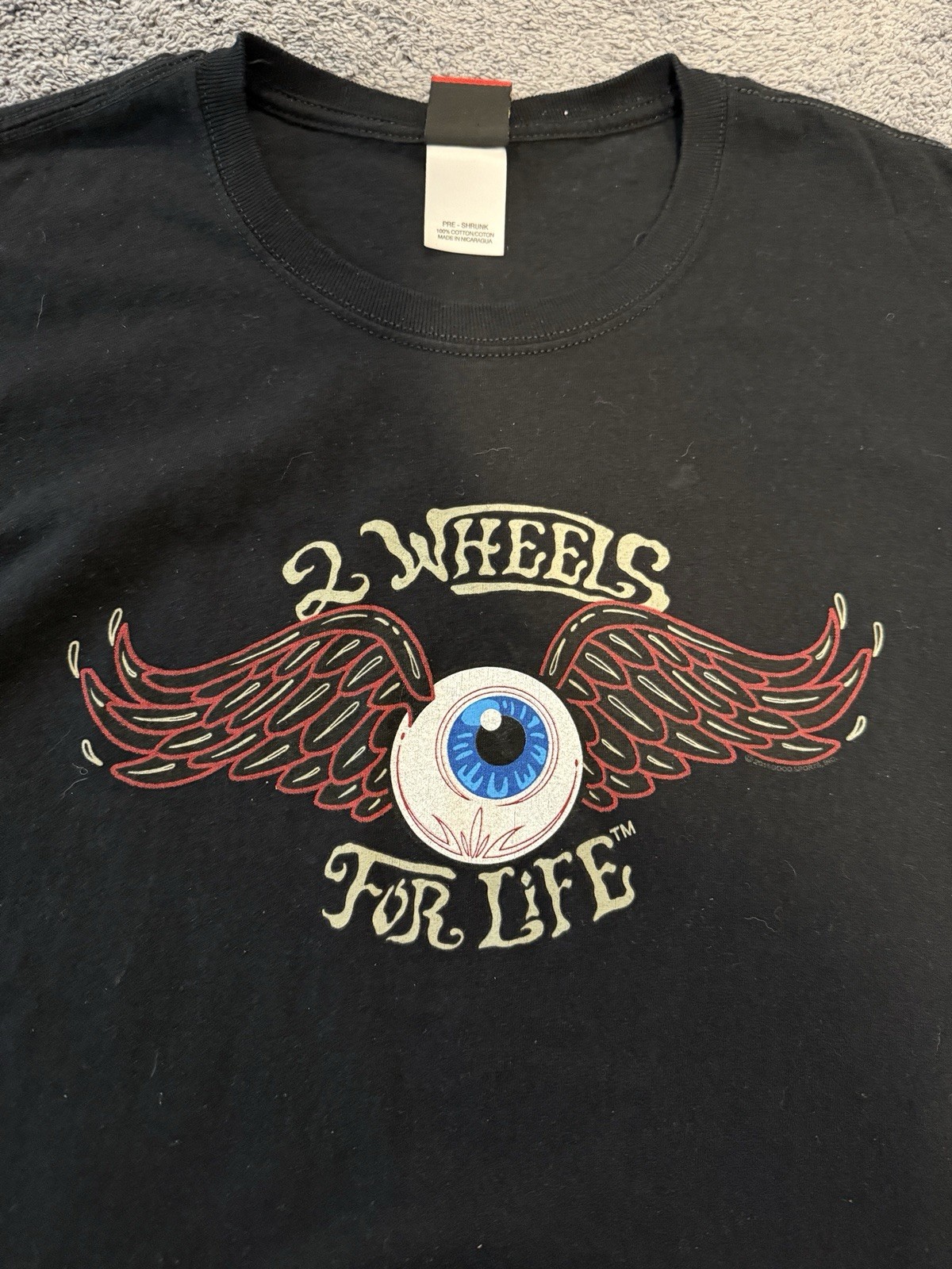 Hot Leathe Legendary Eye Roses Graphic T-Shirt Black XL Vintage Style Streetwea.