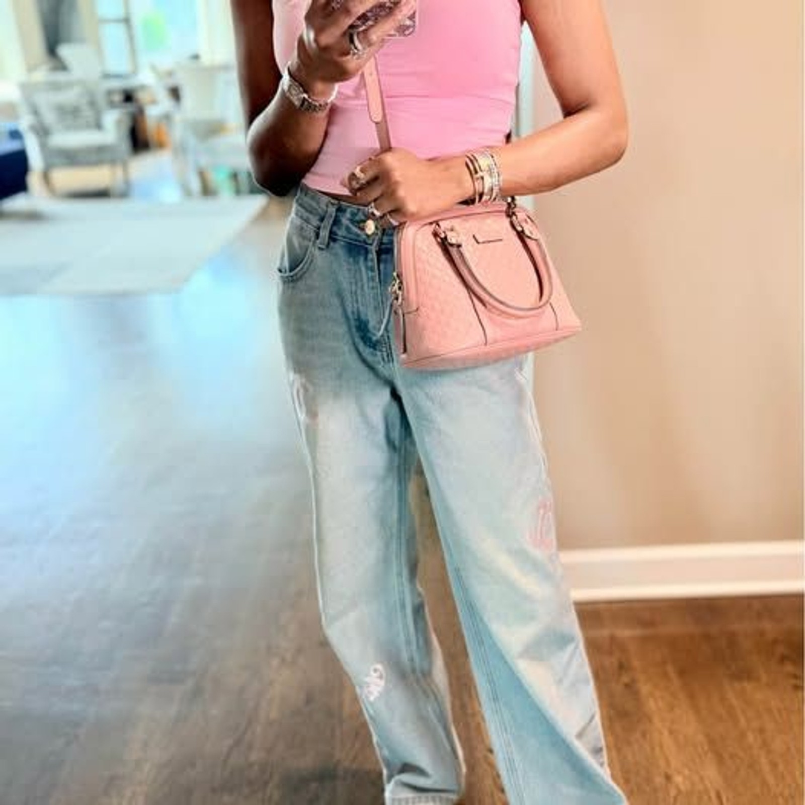 💗 Gucci Guccissima Pink Leather Mini Dome Bag Crossbody + dustbag Authentic 💗