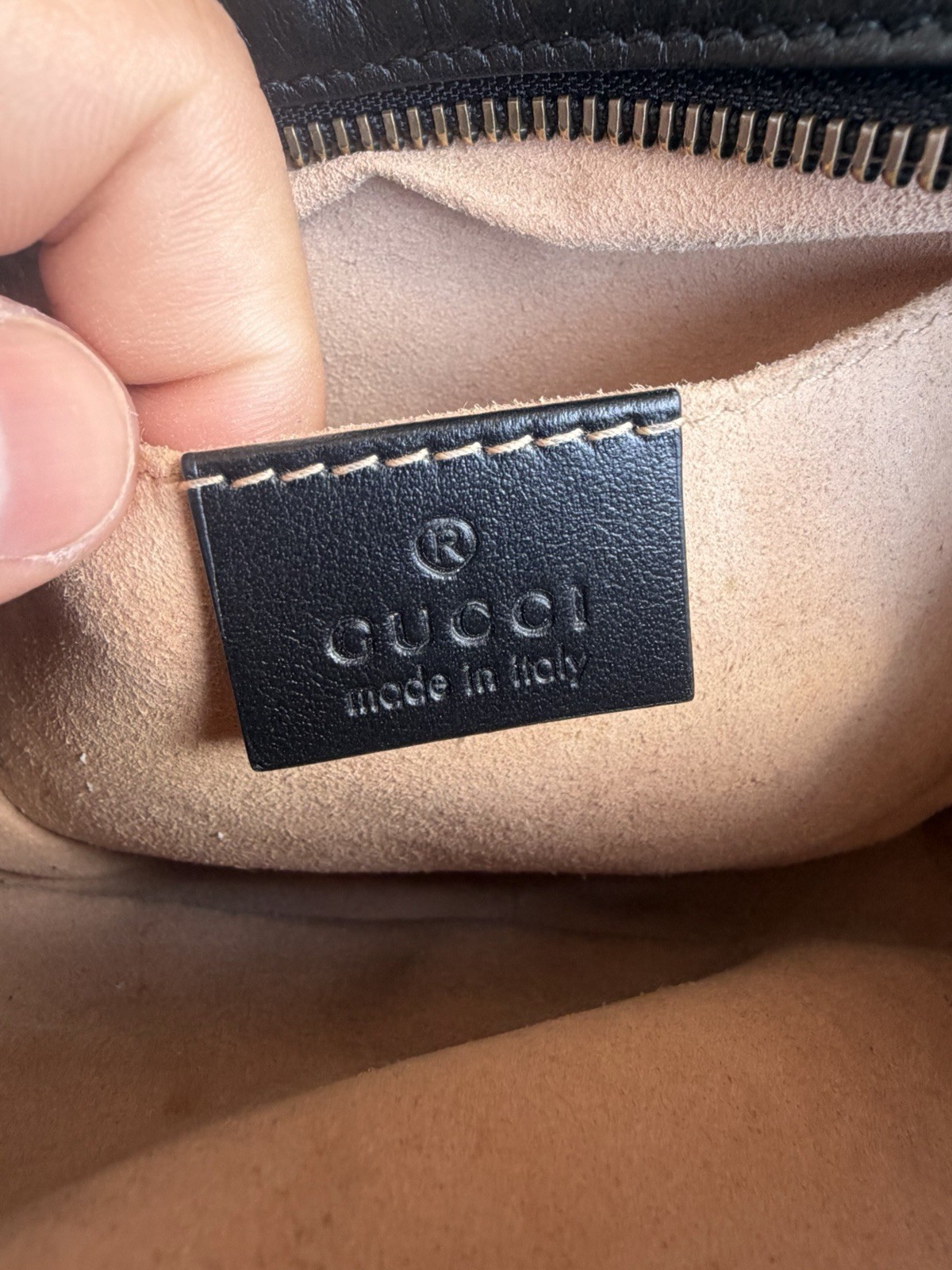 Gucci Calfskin Matelasse Mini GG Marmont Chain Shoulder Bag Black