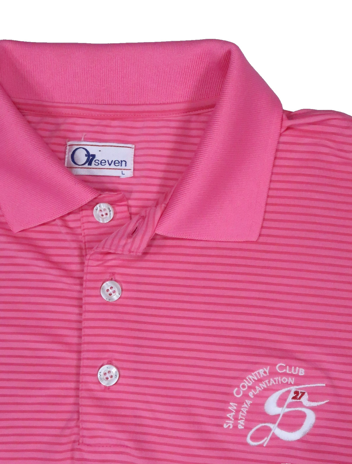 O7SEVEN MEN LARGE polo shirt perf. SIAM COUNTRY CLUB PATTAYA PLANTATION THAILAND