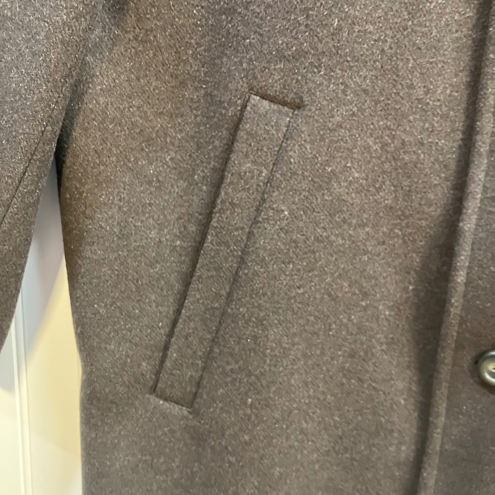 Daniel Cremieux Signature Collection Brown Wool Blend Car Coat Men Large Zip Bib