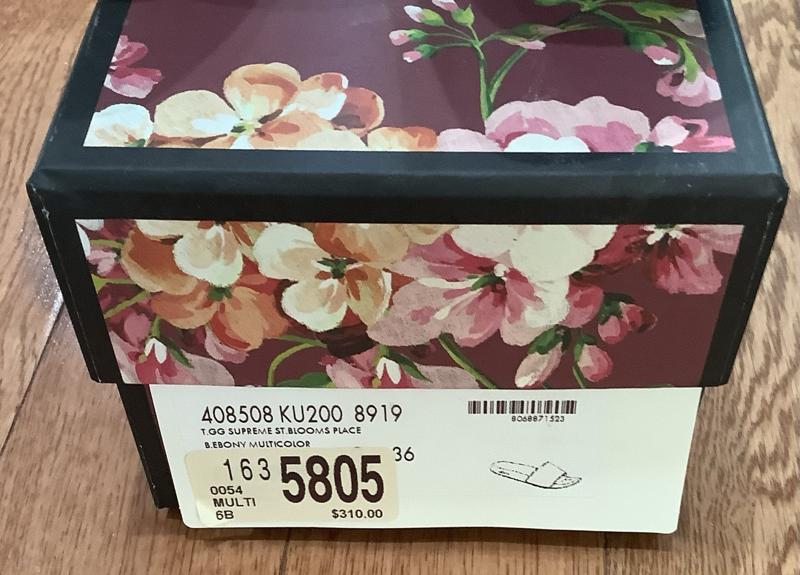 Gucci Blooms Supreme Floral Canvas GG Slide Sandals Shoes 36 NEW!!!