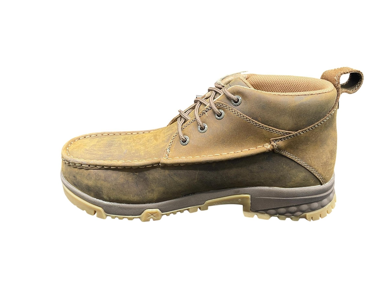 Twisted X Men Work Boot Safety MXCC002 CellStretch Distressed Saddle Size 9.5 W