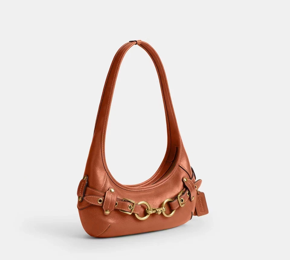 COACH Belted Ergo Shoulder Bag 26 Amber Brown CEN80 NWT