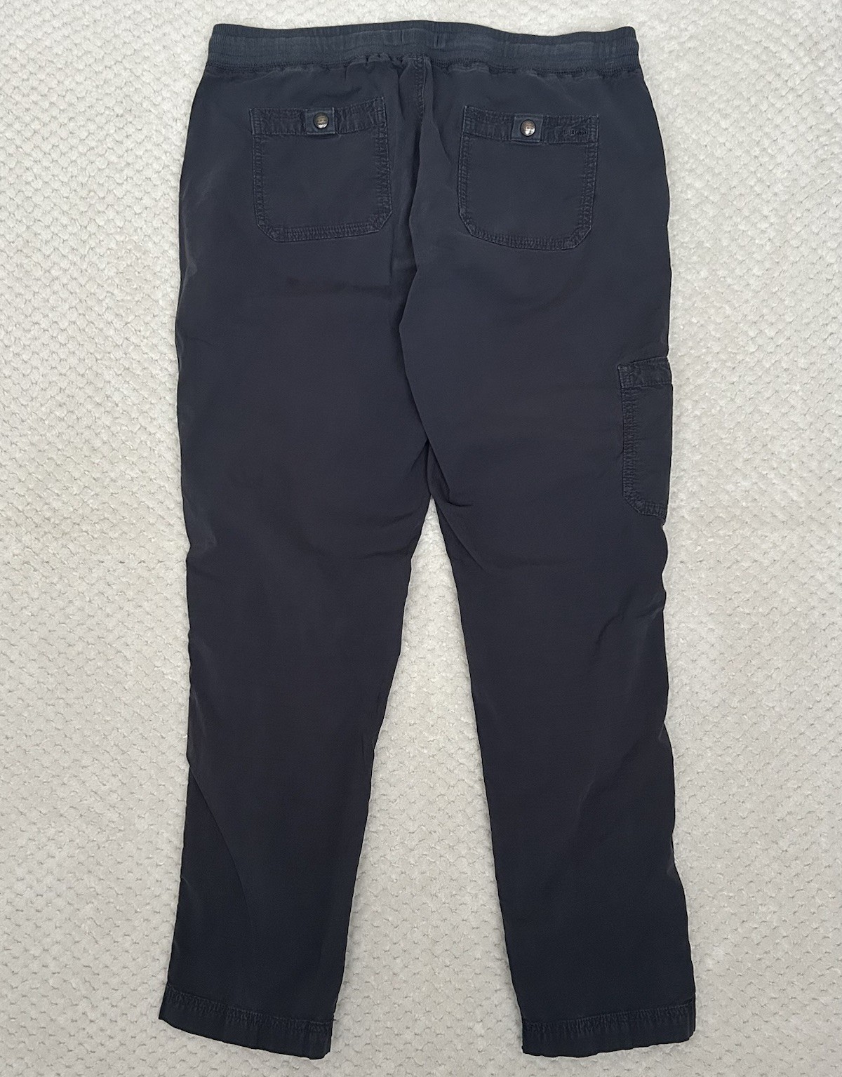 LL Bean Ripstop Cargo Pants Women M Navy blu Straight Leg Drawstring 505027