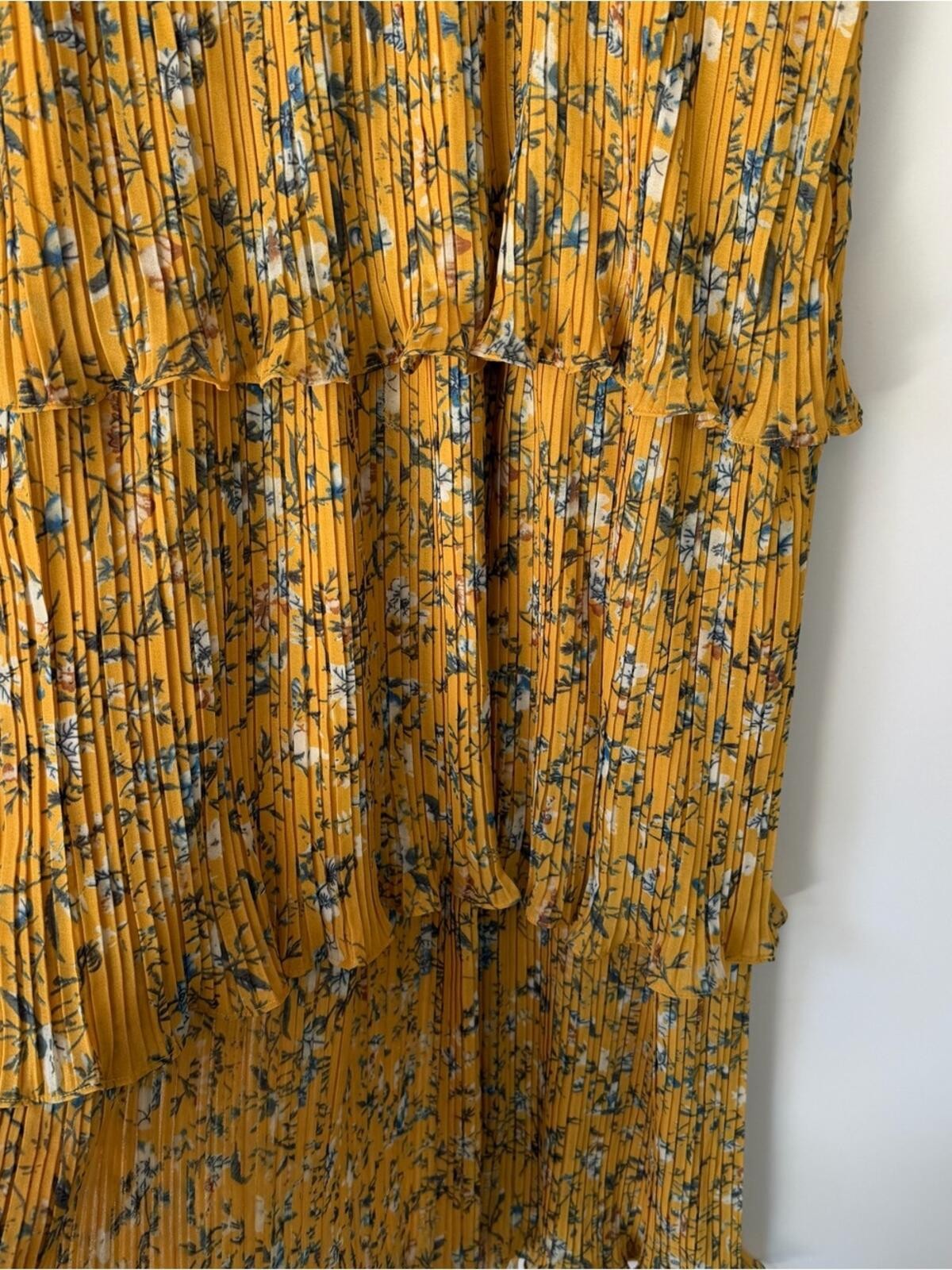 Lulus Such Sophistication Yellow Floral Tiered Maxi Dress with Black Trim