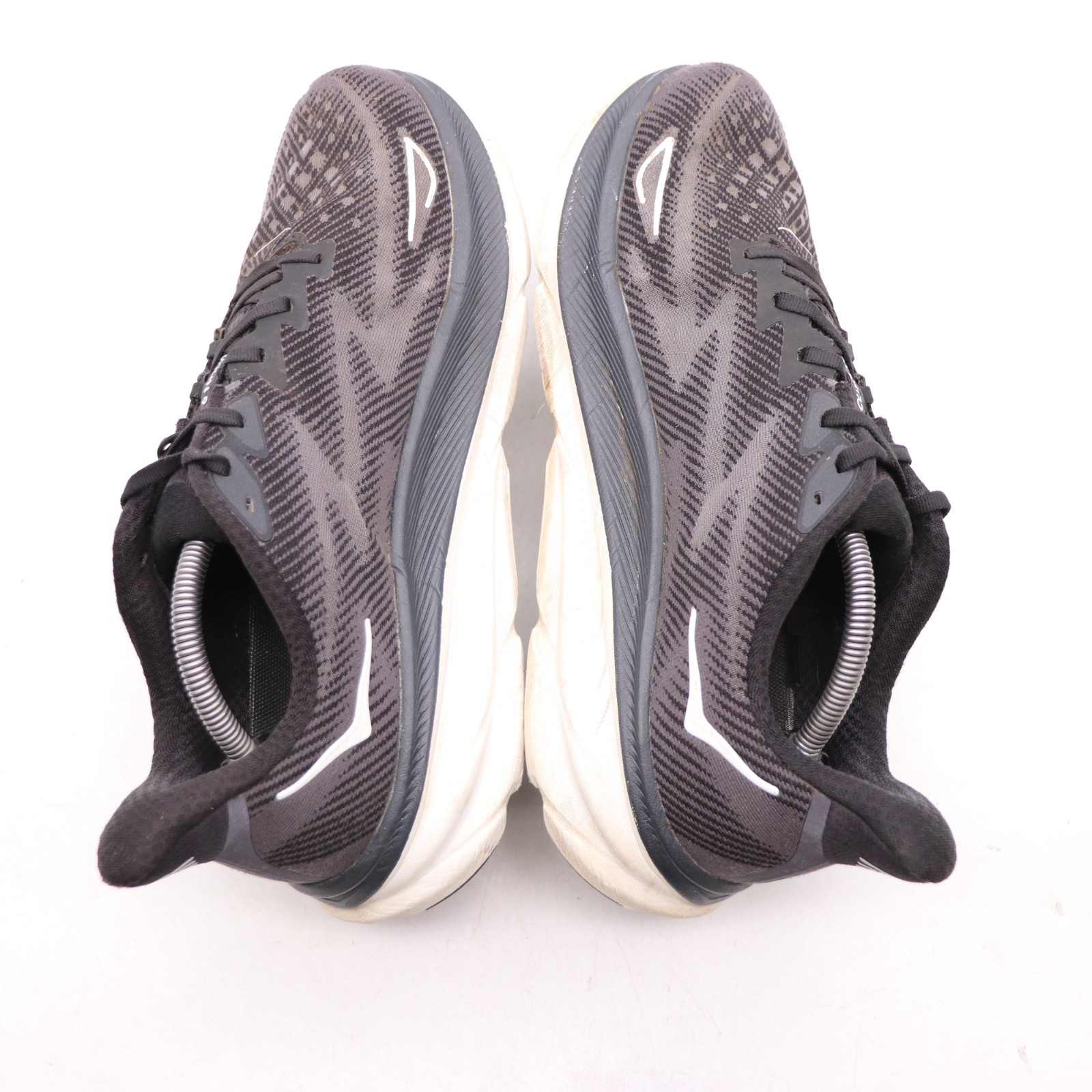 Hoka One One Clifton 9 Men’s Size 12.5 D Black Running Sneakers 1127895 BWHT