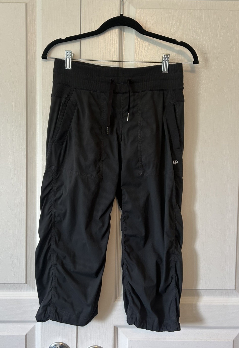 Lululemon Pants Womens 4 -Slate Gray- Dance Studio Crop Drawstring Cinch