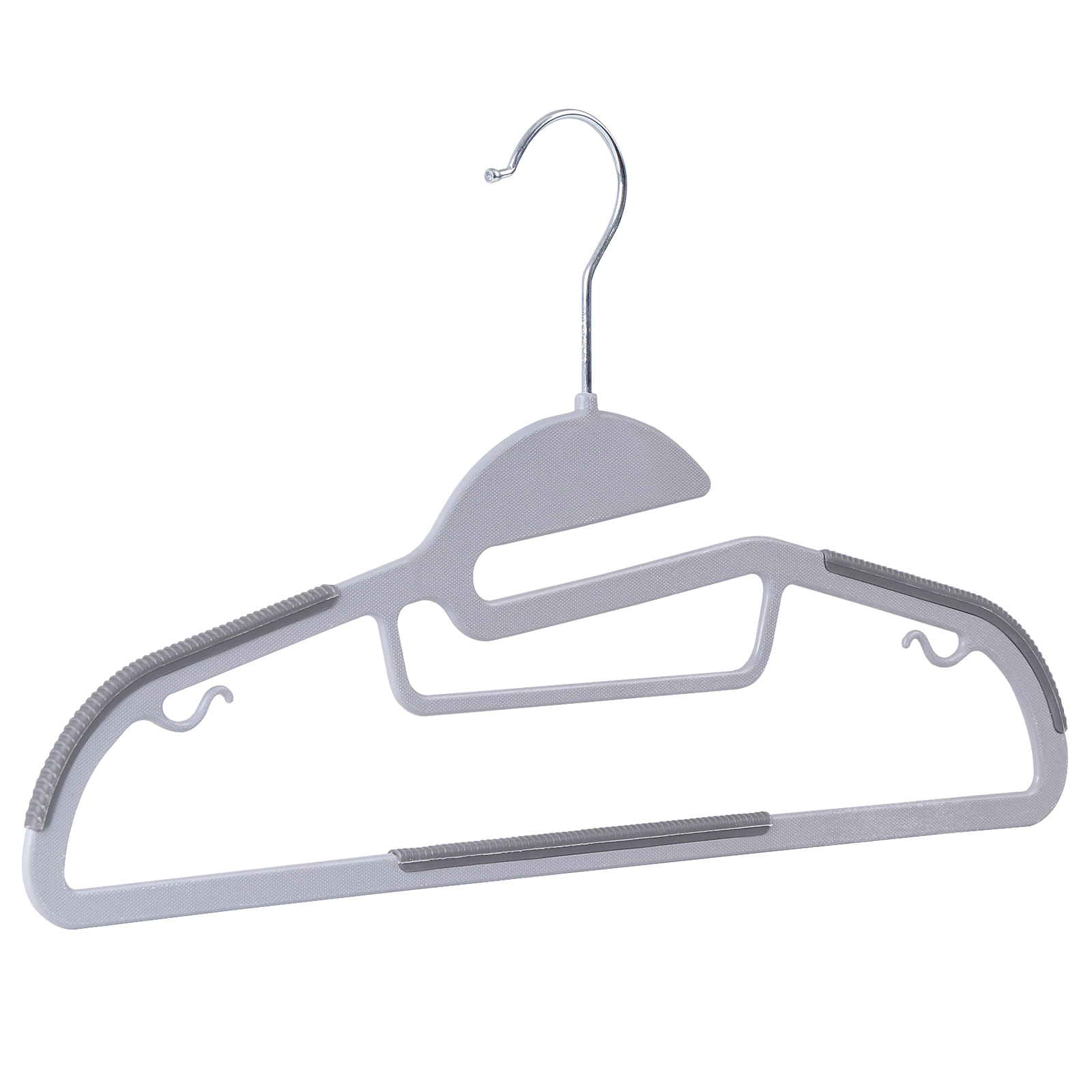 50 Pack Heavy Duty Plastic Hangers Non Slip Clothes Hangers for Coats Pants Gray