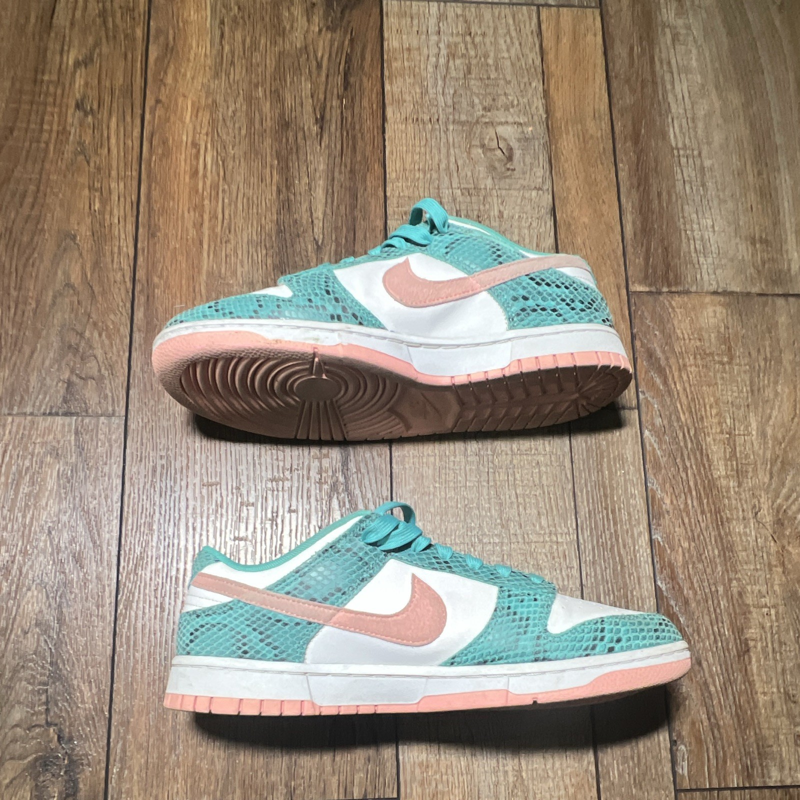 Nike Dunk Low Washed Teal Snakeskin DR8577-300 Size 9.5