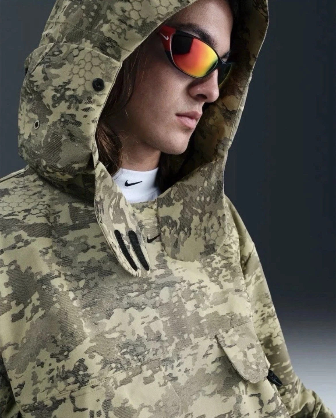 Nike Tech Woven CORDURA Jacket Camo IF8494-276 Men’s Size S Olive Black NWT