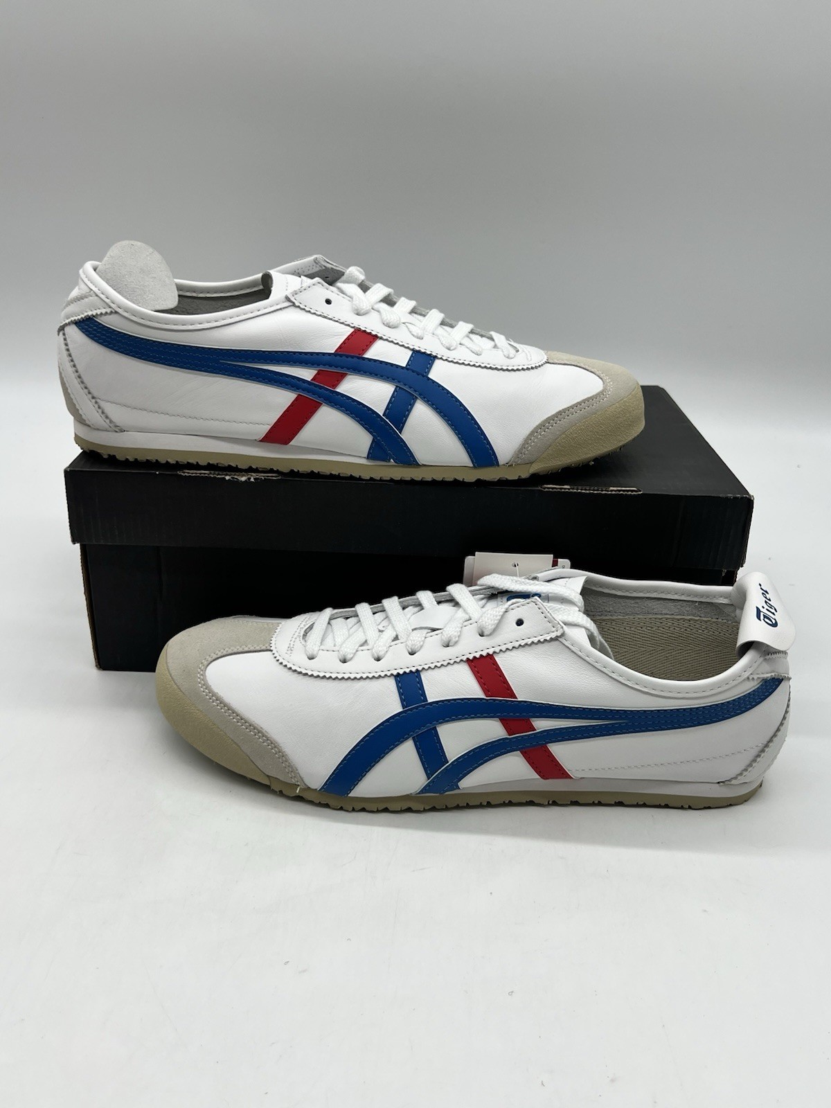 Onitsuka Tiger Mexico 66 DL408 Men Sz 11 White Red Blue Leather Fashion Sneakers