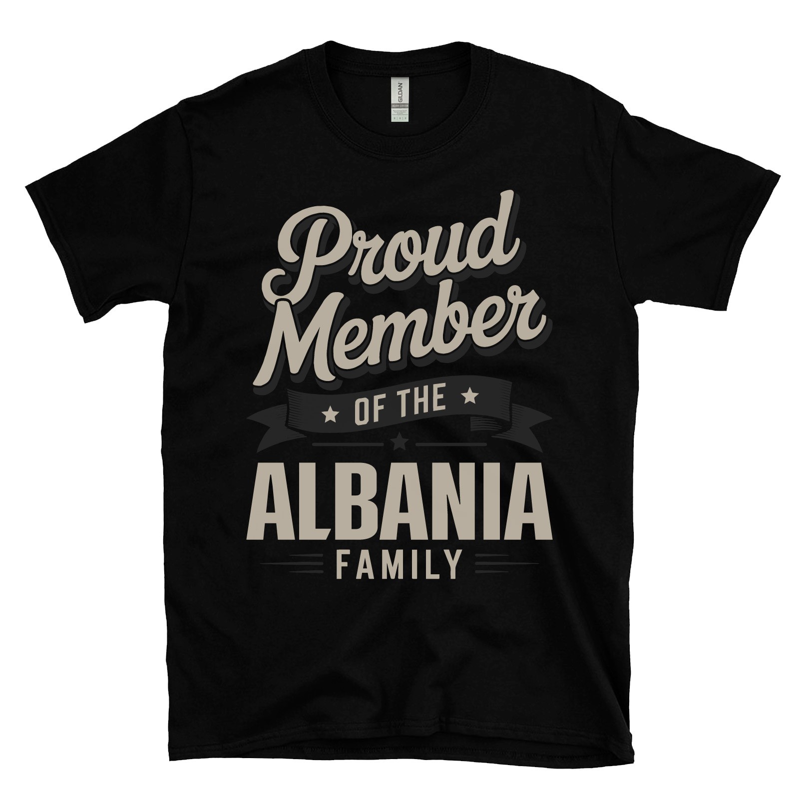 PROUD MEMBER OF THE ALBANIA FAMILY T-SHIRT surname last name heritage ancestry