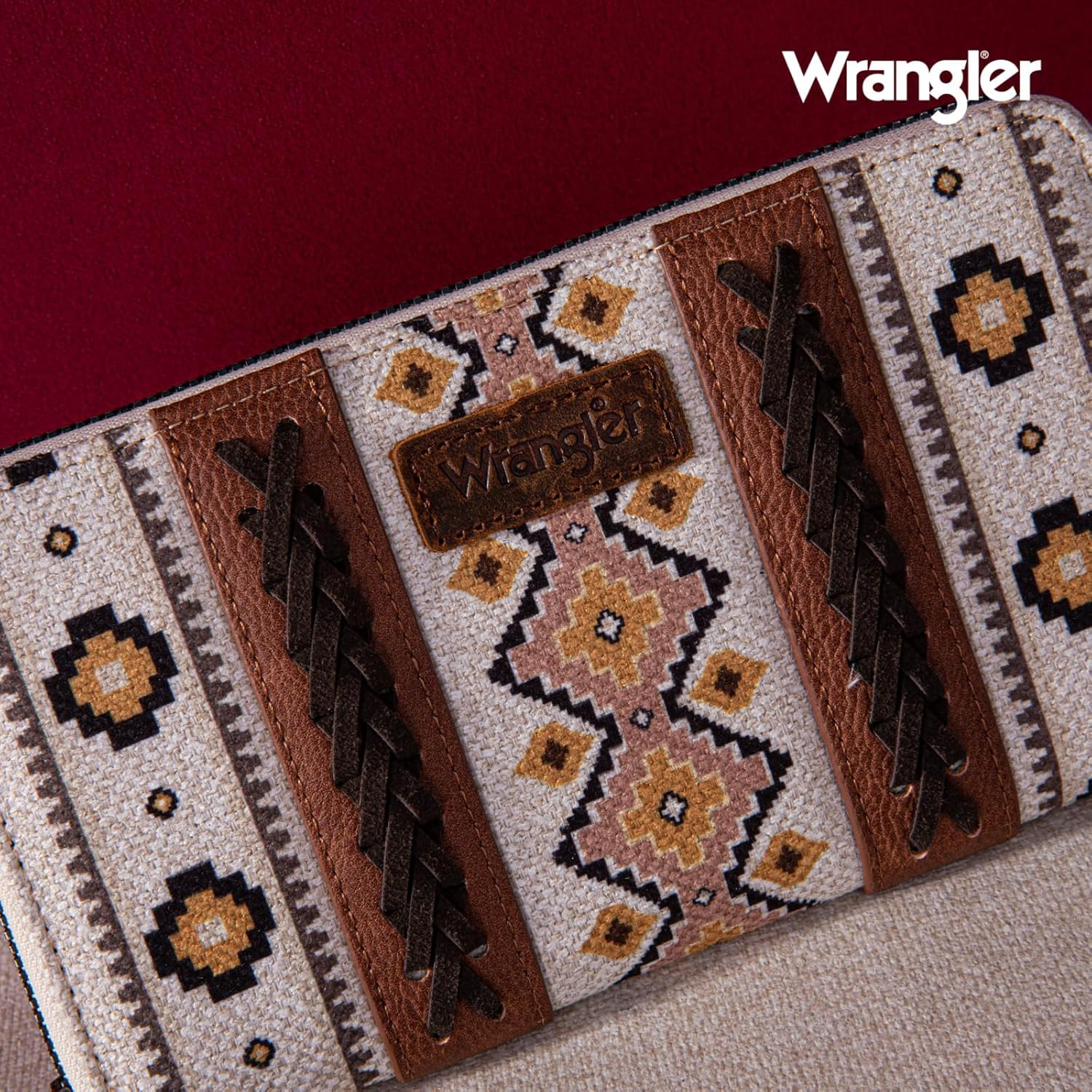 X Wrangler Wristlet Western Wallet Boho Aztec Credit Card Holder for Women