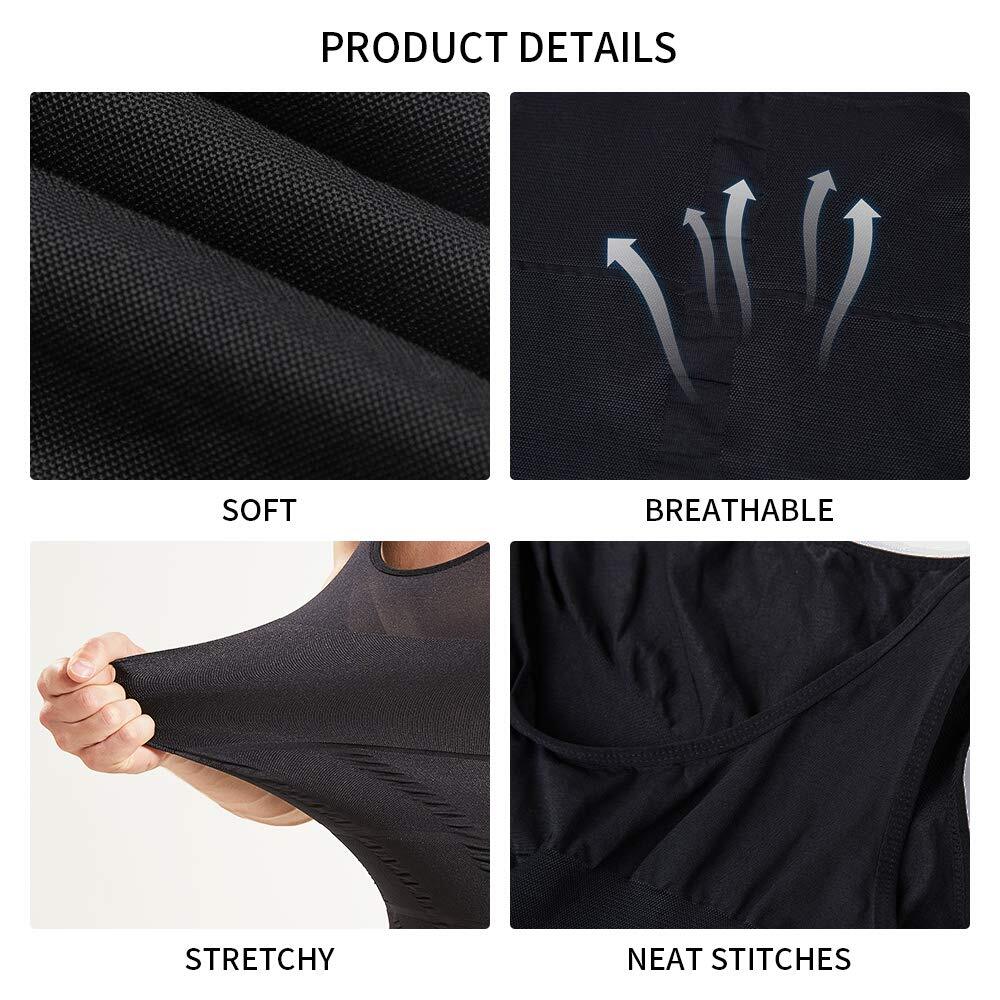 Gynecomastia Compression T-Shirts Chest Slimming Vest Men Body Shaper Tank Top