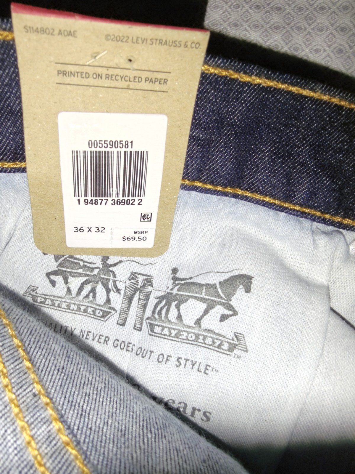 Levi’s Men’s 559 Relaxed Straight Jeans 36×32 Cleaner – Dark Indigo