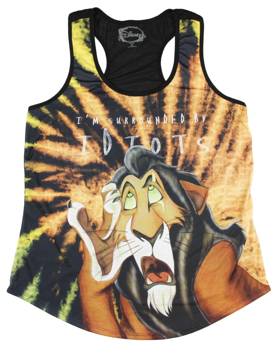Disney The Lion King Scar Surrounded By Idiots Sublimation Girls Tank Top, XS