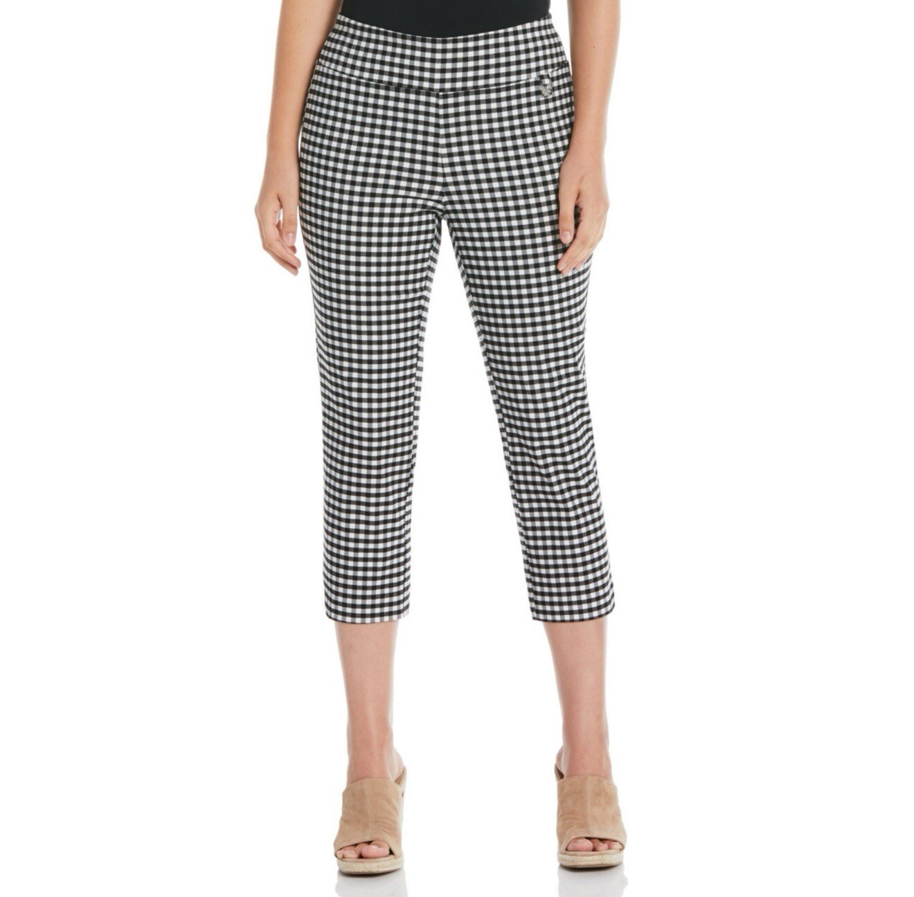 Rafaella High Stretch Fabric Comfort Elastic Waistband Pull-on Capri-Womens 16