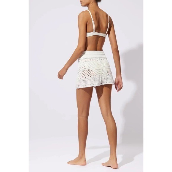Solid & Striped $198 Chunky Charlie White Crochet Knit Shorts Drawstring Large