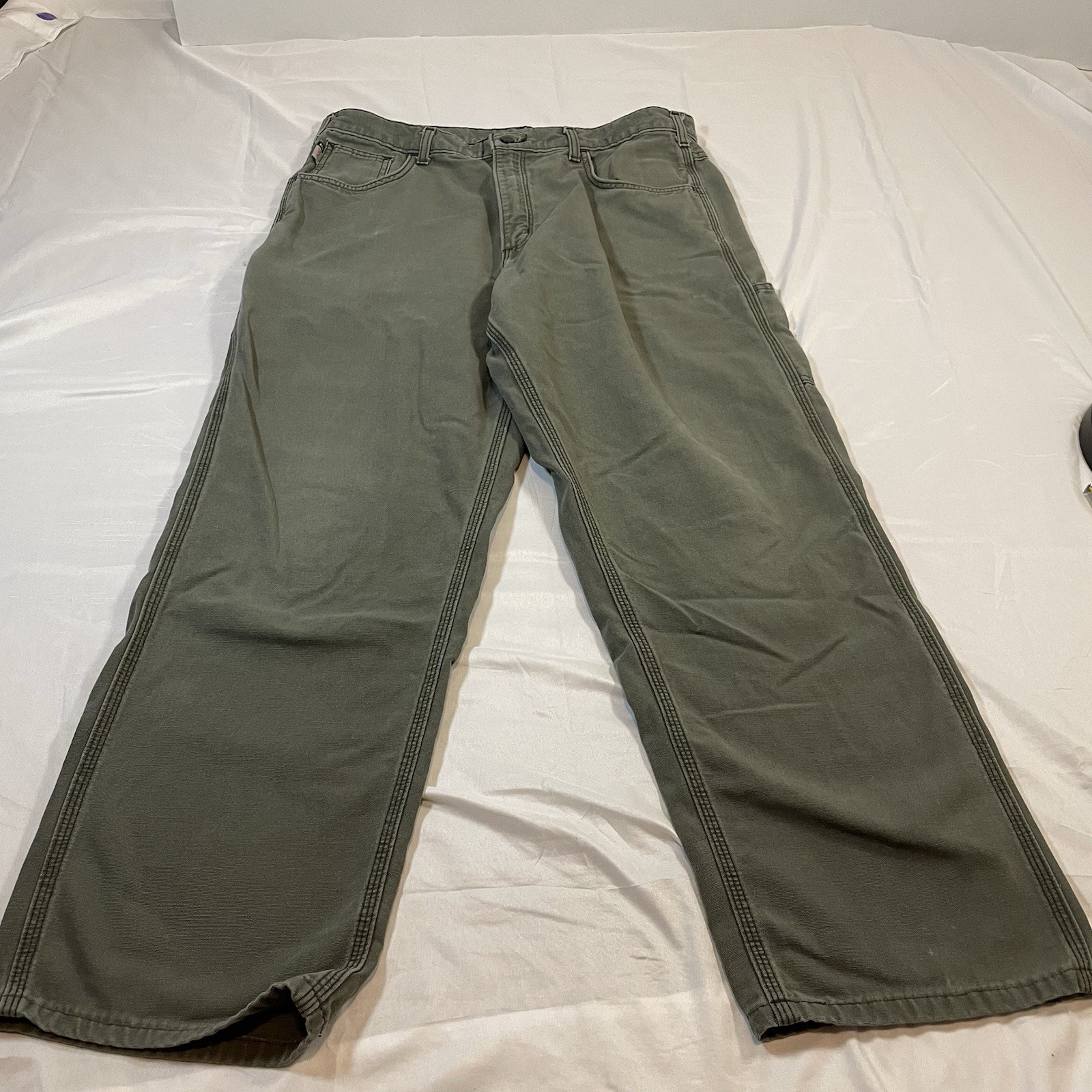 Carhartt FRB159 MOS FR Flame Resistant Pants Mens 36×34 Moss Green Canvas CAT 2