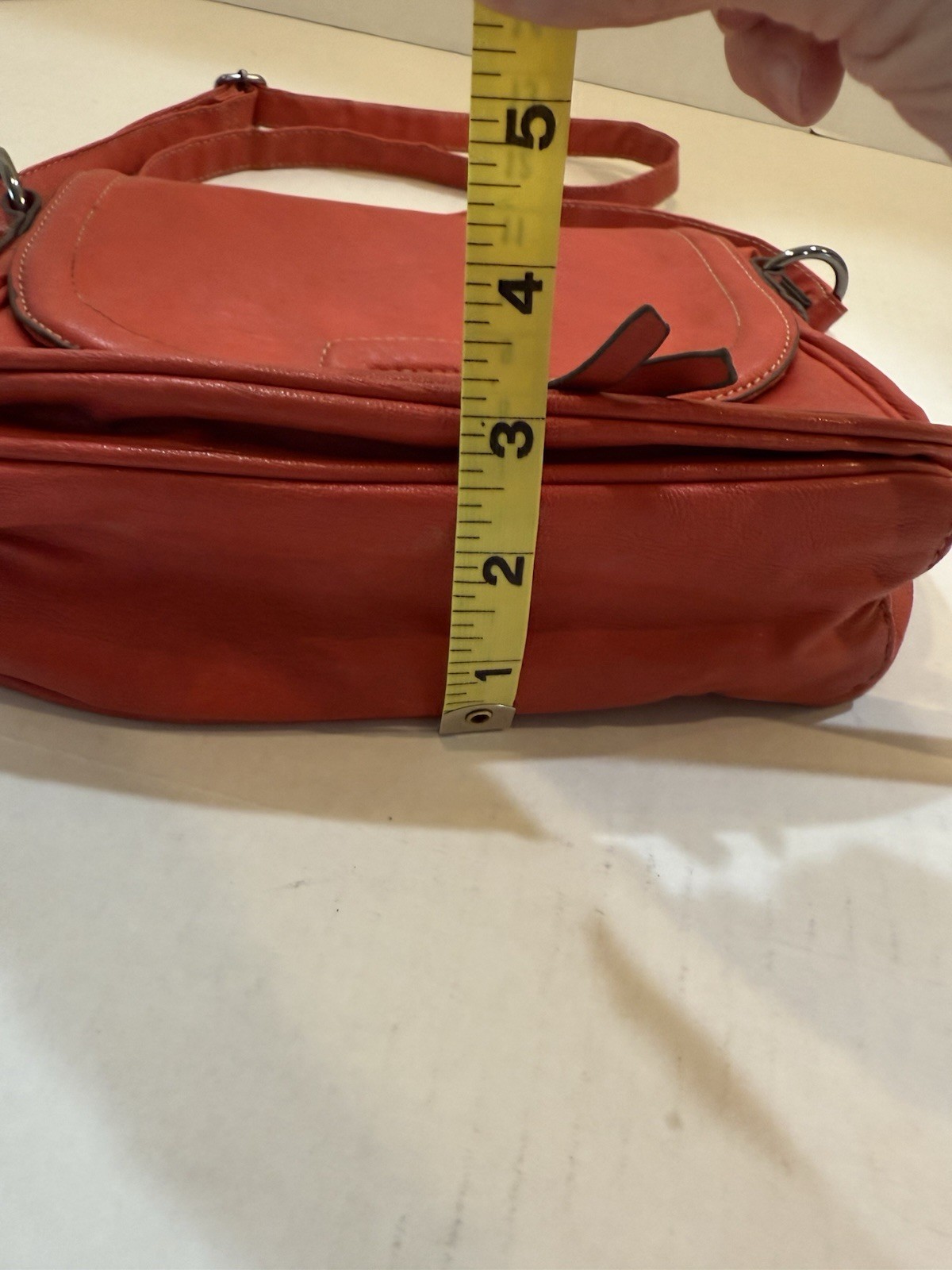Vintage Amphora Red Leather Crossbody or Saddle-Style Adjustable Strap HTF