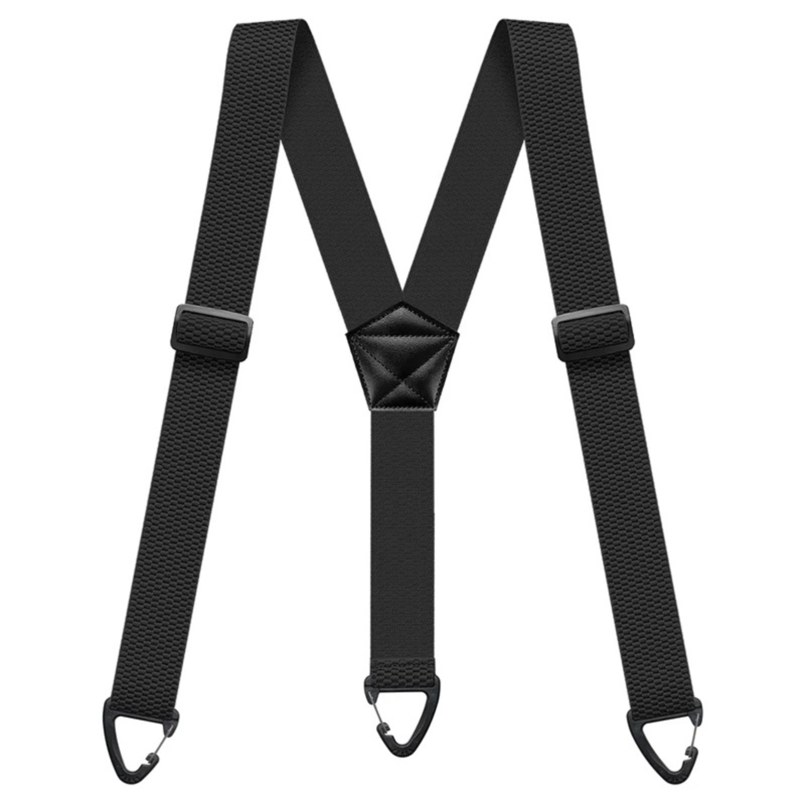 Heavy Duty Suspenders for Men Adjustable Elastic Y-Back 1.5 Inch Black Snap Hook