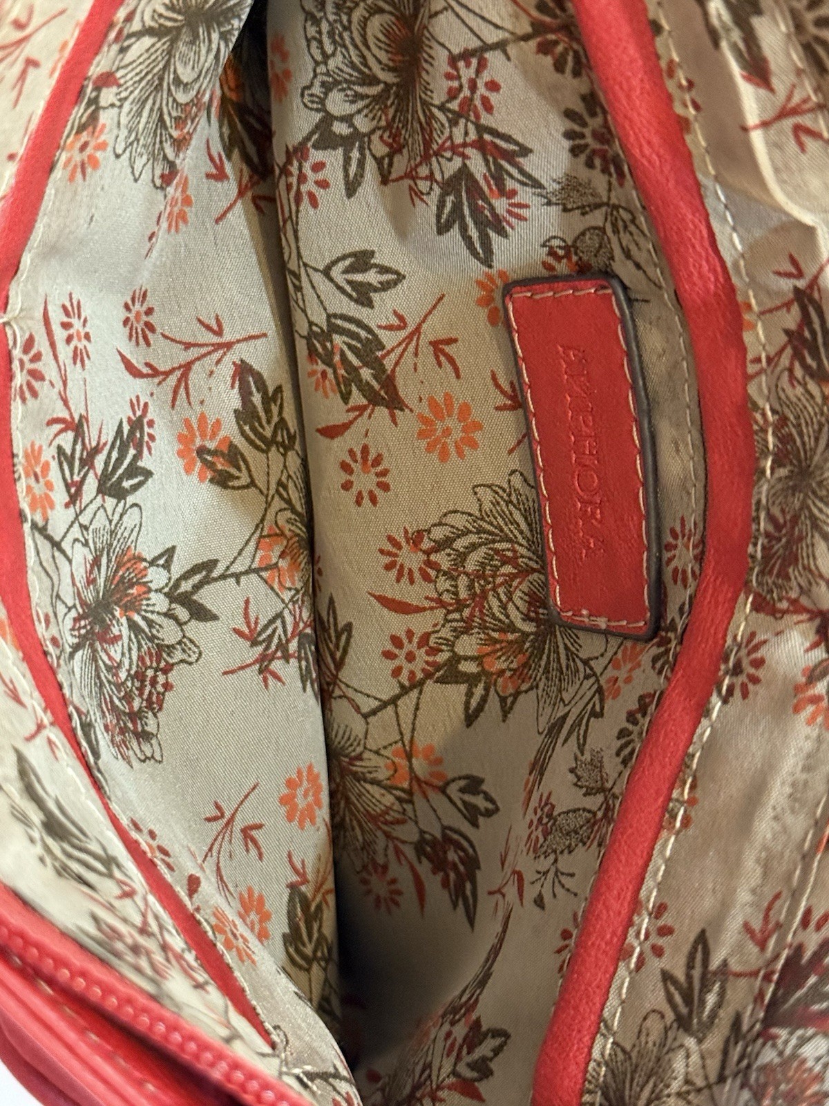 Vintage Amphora Red Leather Crossbody or Saddle-Style Adjustable Strap HTF
