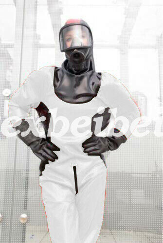 New Latex Catsuit Full Body 100% Rubber Hood Men 0.4mm Cosplay 2019 Size S-XXL