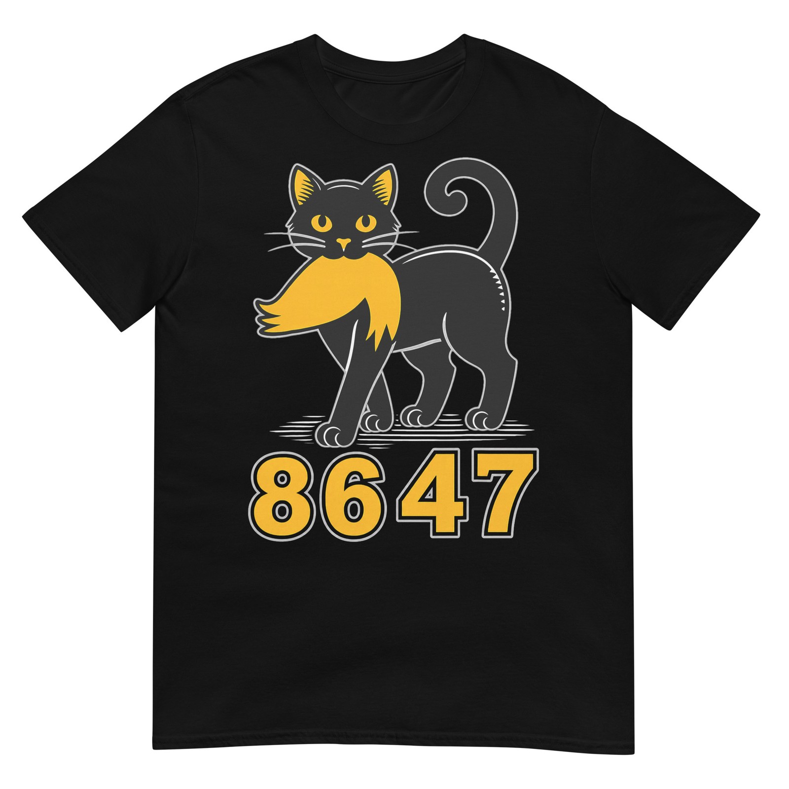 8647 Black Cat Vintage Funny Mystery Numbers Cat Lover (Front & Back) T-Shirt