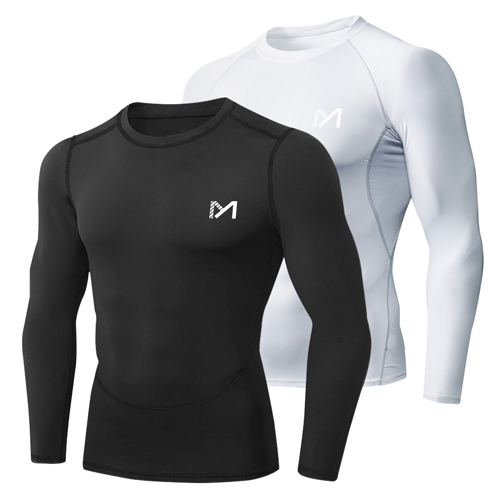 Men’s Compression Shirt Long Sleeve Athletic Workout Shirts Active Base Layer