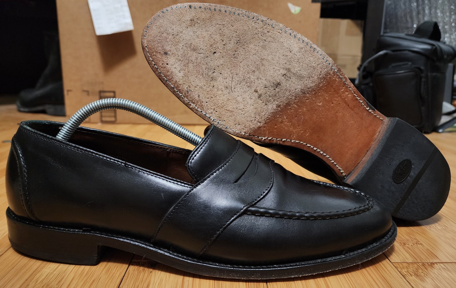 Allen Edmonds Men’s 11B Calfskin Randolph Penny Loafer Black Bench Welt USA 4809