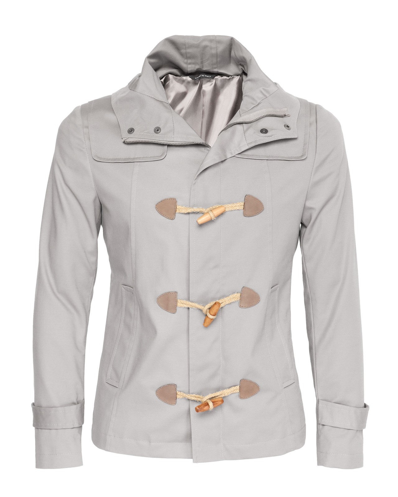 NWT EZZELINO JACKET Montgomery light grey cotton stretch luxury Italy 46