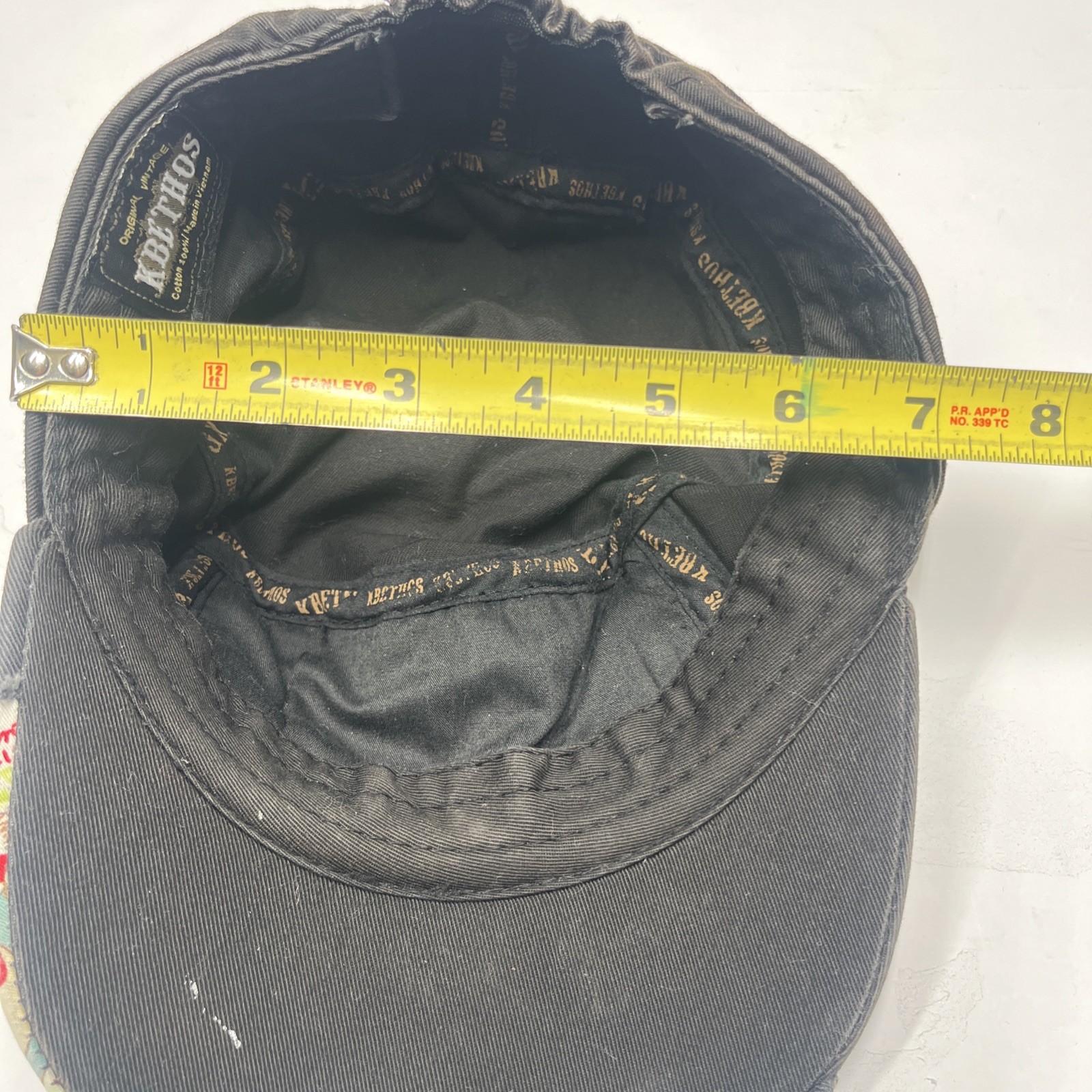 Kbethos Y2K Style Cap Peace Sign Rhinesones Distressed Style
