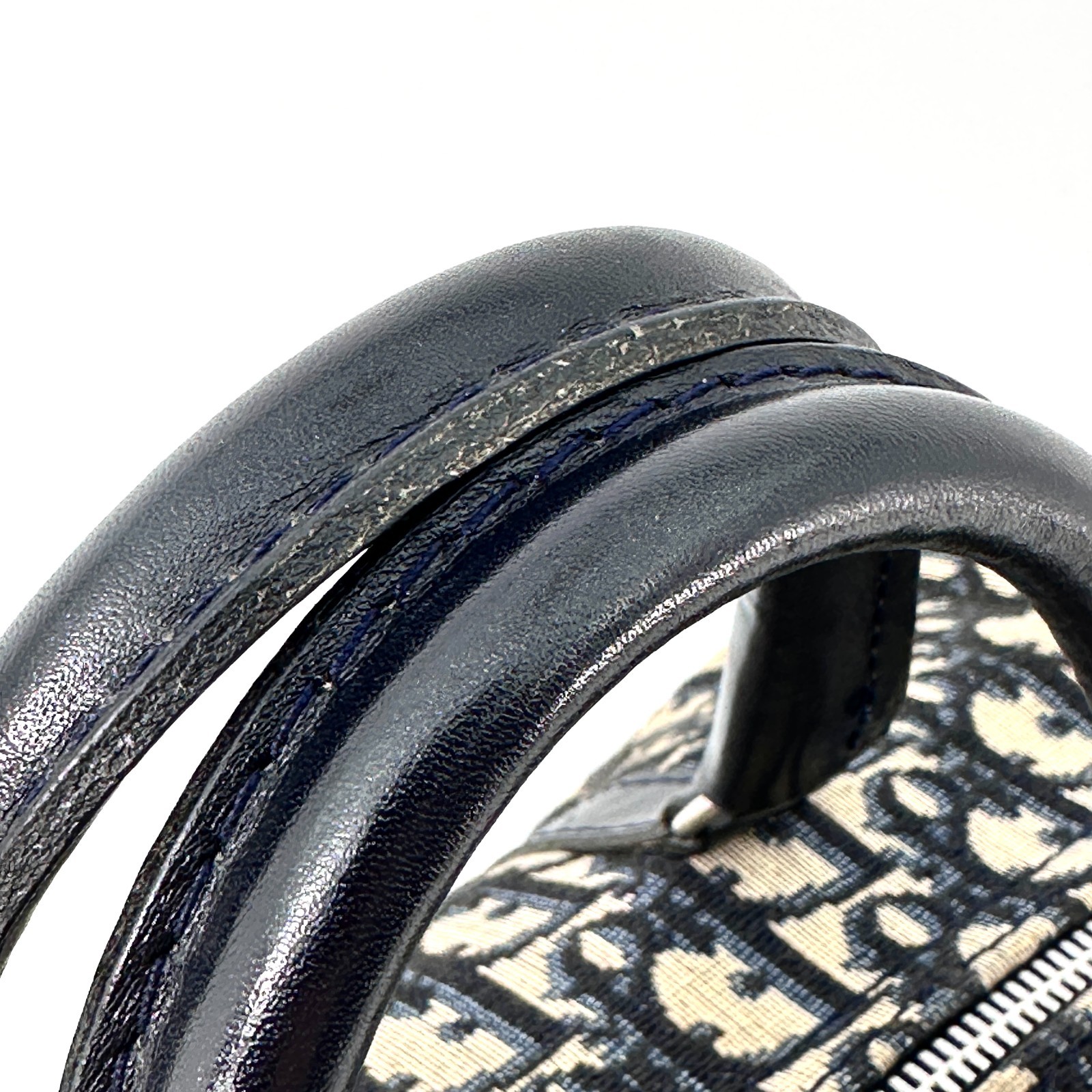 Christian Dior Trotter Handbag Boston Bag Navy Black