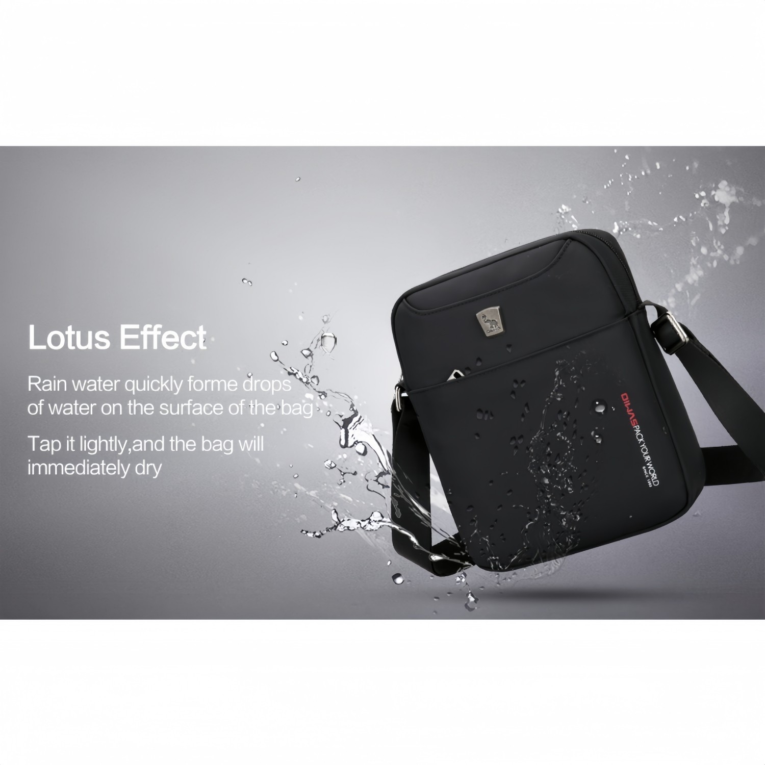 OIWAS Cross Body Bag Men Small Messenger Bag Shoulder Bag 7.9″ iPad Purse Black