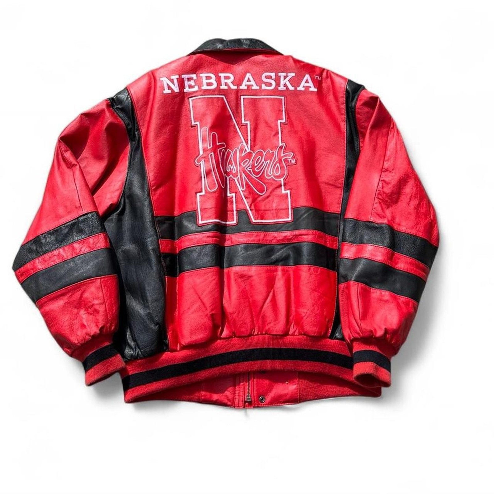 vintage mint college phase leather huskers Men’s Red Jacket